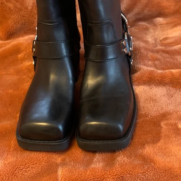 Michael Kors Black Moto Boots with Buckles NEW IN BOX !! - Picture 3 of 14
